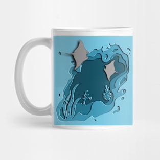 Stingray in the deep sea. Mug